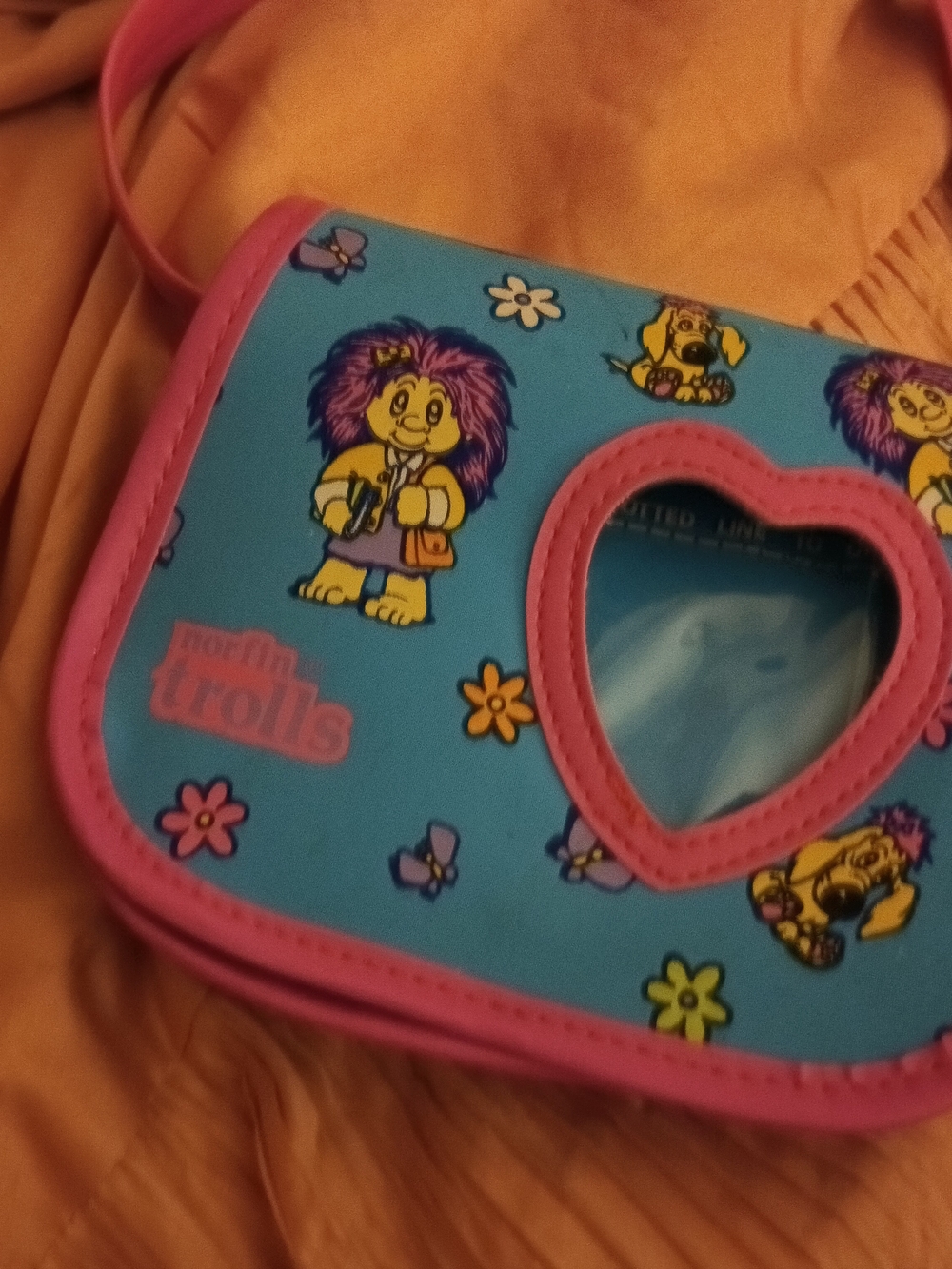 Trolls Pink & Blue Heart Window Crossbody Bag for Kids